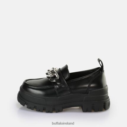 Black/Silver Buffalo Aspha Loafer Chain loafer vegan |Loafers F06ZHH596