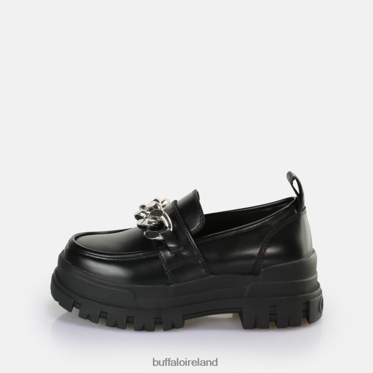 black_silver_buffalo_aspha_loafer_chain_loafer_vegan_loafers_f06zhh596.jpg Black/Silver Buffalo Aspha Loafer Chain loafer vegan |Loafers F06ZHH596 - Image 1
