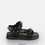 Black/Silver Buffalo Eve Track C Platform Slide vegan |Sandals F06ZHH384