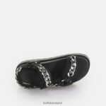 Black/Silver Buffalo Eve Track C Platform Slide vegan |Sandals F06ZHH384 - Image 3