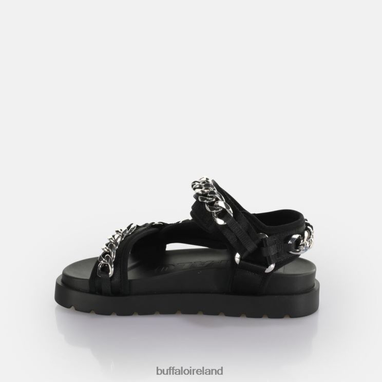 Black/Silver Buffalo Eve Track C Platform Slide vegan |Sandals F06ZHH384 - Image 5