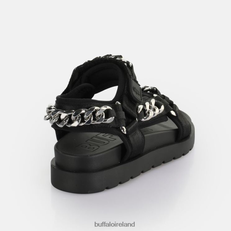Black/Silver Buffalo Eve Track C Platform Slide vegan |Sandals F06ZHH384 - Image 7