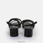 Black/Silver Buffalo Rainelle heeled sandal vegan |Sandals F06ZHH541 - Image 2