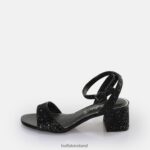Black/Silver Buffalo Rainelle heeled sandal vegan |Sandals F06ZHH541