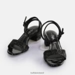 Black/Silver Buffalo Rainelle heeled sandal vegan |Sandals F06ZHH541 - Image 3