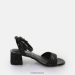 Black/Silver Buffalo Rainelle heeled sandal vegan |Sandals F06ZHH541 - Image 5