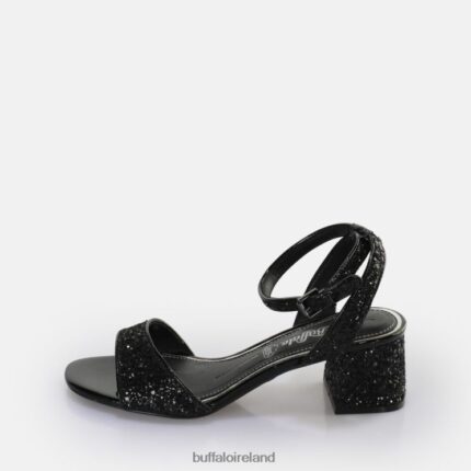 Black/Silver Buffalo Rainelle heeled sandal vegan |Sandals F06ZHH541