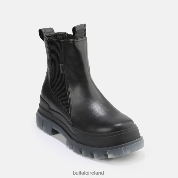 Black/Transparent Buffalo Aspha Chelsea vegan mid ankle boots |Boots F06ZHH896 - Image 2