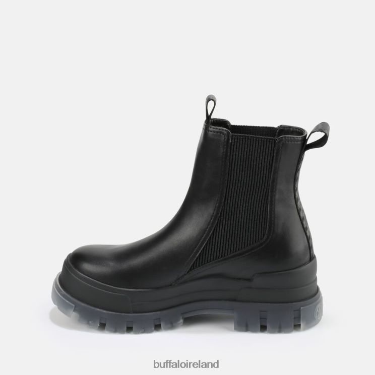 Black/Transparent Buffalo Aspha Chelsea vegan mid ankle boots |Boots F06ZHH896 - Image 3