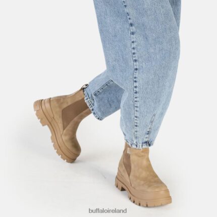 Brown Buffalo Aspha Chelsea Mid vegan nubuck fur |Boots F06ZHH580