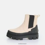Cream/Black Buffalo Raven Chelsea Ankle-Boot vegan |Boots F06ZHH486