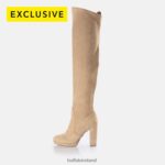 Cream Buffalo Amy overknee boot vegan |Boots F06ZHH760