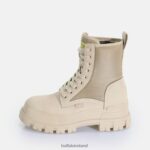 Cream Buffalo Aspha COM2 Laceup Mid Ankle-Boot vegan |Boots F06ZHH189