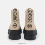 Cream Buffalo ASPHA LACE UP HI Bootie Flat vegan |Boots F06ZHH371 - Image 5