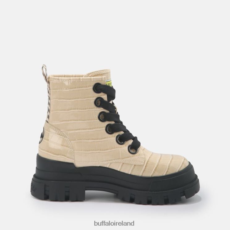 Cream Buffalo ASPHA LACE UP HI Bootie Flat vegan |Boots F06ZHH371 - Image 7