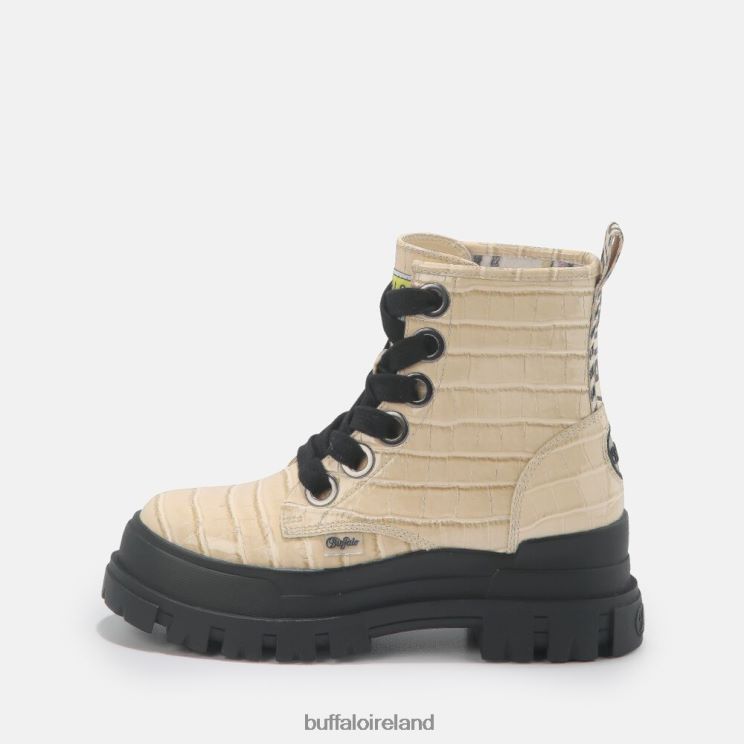 cream_buffalo_aspha_lace_up_hi_bootie_flat_vegan_boots_f06zhh371.jpg Cream Buffalo ASPHA LACE UP HI Bootie Flat vegan |Boots F06ZHH371 - Image 1