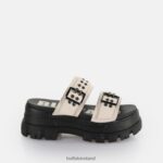 Cream Buffalo Aspha Loop Platform Sandals vegan |Slides F06ZHH383