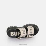 Cream Buffalo Aspha Loop Platform Sandals vegan |Slides F06ZHH383 - Image 3