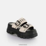 Cream Buffalo Aspha Loop Platform Sandals vegan |Slides F06ZHH383 - Image 4
