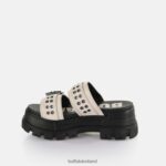Cream Buffalo Aspha Loop Platform Sandals vegan |Slides F06ZHH383 - Image 5