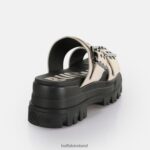 Cream Buffalo Aspha Loop Platform Sandals vegan |Slides F06ZHH383 - Image 7