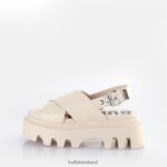 Cream Buffalo Flora Cross Platform Sandals vegan |Sandals F06ZHH165