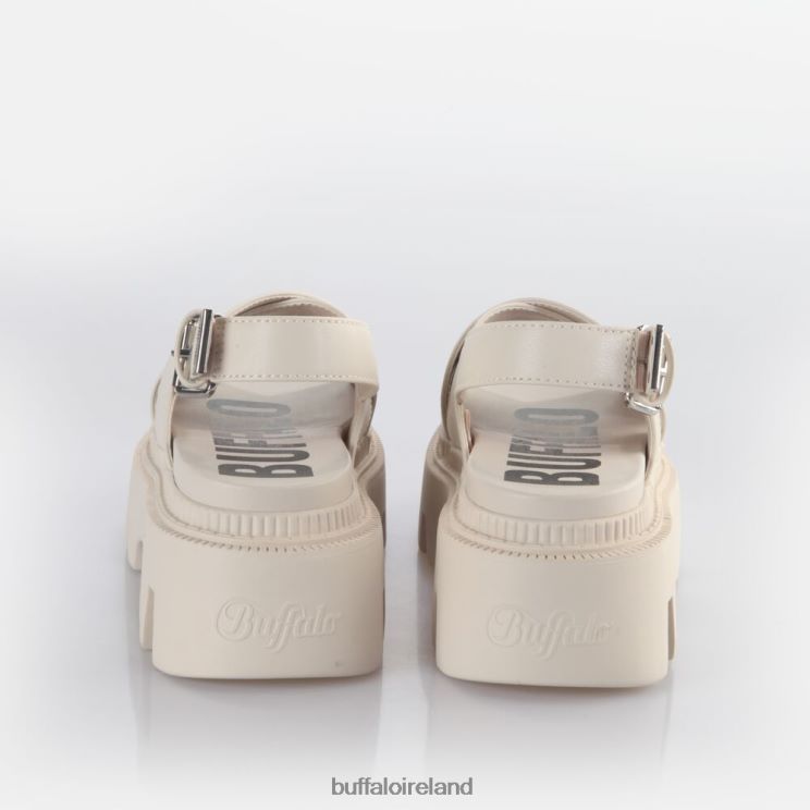 Cream Buffalo Flora Cross Platform Sandals vegan |Sandals F06ZHH165 - Image 6