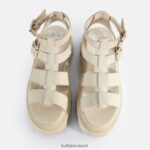 Cream Buffalo Flora Fisher Platform Sandals vegan |Sandals F06ZHH641 - Image 3