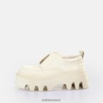 Cream Buffalo Flora Laceup LO loafer vegan |Loafers F06ZHH811