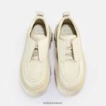 Cream Buffalo Flora Laceup LO loafer vegan |Loafers F06ZHH811 - Image 7