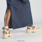 Cream Buffalo Lion Choker Platform Sandals vegan |Sandals F06ZHH182 - Image 2