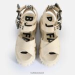 Cream Buffalo Lion Choker Platform Sandals vegan |Sandals F06ZHH182 - Image 3