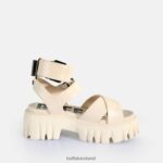Cream Buffalo Lion Choker Platform Sandals vegan |Sandals F06ZHH182 - Image 6