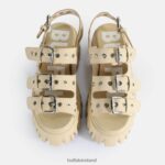 Cream Buffalo Lion Hard Platform Sandals vegan |Sandals F06ZHH720 - Image 3
