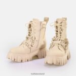 Cream Buffalo Lion MID Chain Ankle boot vegan |Boots F06ZHH656 - Image 4