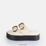 Cream Buffalo Noa Ari Platform Sandals vegan |Slides F06ZHH19
