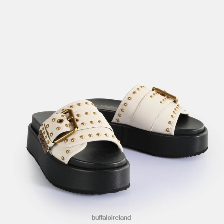 Cream Buffalo Noa Rock Slide Platform Sandals vegan |Slides F06ZHH157 - Image 4