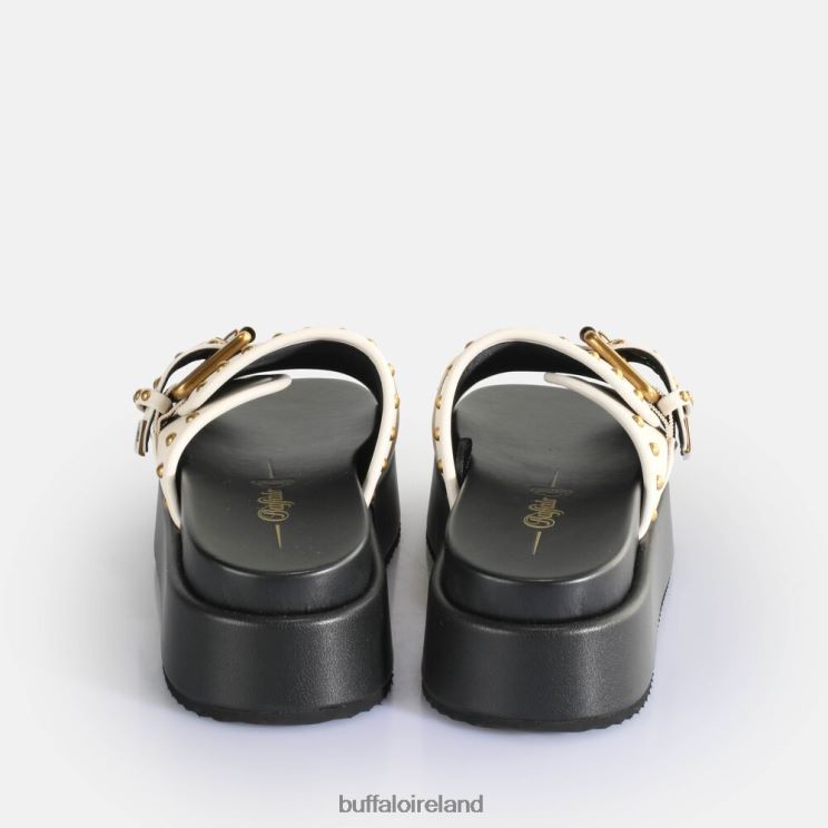 Cream Buffalo Noa Rock Slide Platform Sandals vegan |Slides F06ZHH157 - Image 5
