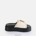 Cream Buffalo Noa Rock Slide Platform Sandals vegan |Slides F06ZHH157 - Image 6