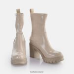 Cream Buffalo Oslo sock boot ankle boot vegan |Boots F06ZHH518 - Image 4