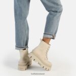 Cream Buffalo Raven Laceup HI Ankle-Boot vegan |Boots F06ZHH691 - Image 2