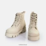 Cream Buffalo Raven Laceup HI Ankle-Boot vegan |Boots F06ZHH691 - Image 4