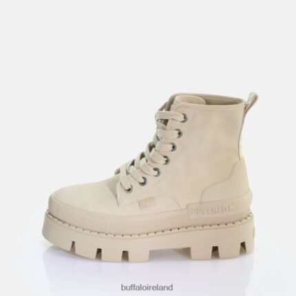 Cream Buffalo Raven Laceup HI Ankle-Boot vegan |Boots F06ZHH691