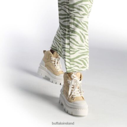 Cream Buffalo Raven Laceup Mid Sneaker High vegan |Sneakers F06ZHH655