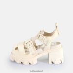 Cream Buffalo Riot TRAWL Heeled Sandals vegan |Sandals F06ZHH83