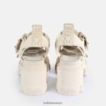 Cream Buffalo Riot TRAWL Heeled Sandals vegan |Sandals F06ZHH83 - Image 5