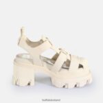 Cream Buffalo Riot TRAWL Heeled Sandals vegan |Sandals F06ZHH83 - Image 6