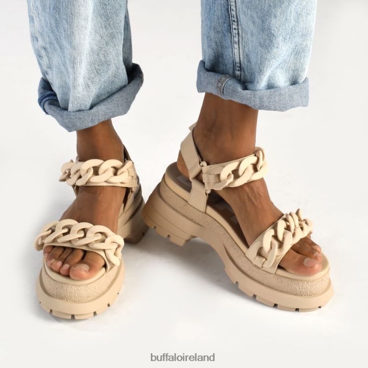 cream_buffalo_rude_chain_platform_sandals_vegan_sandals_f06zhh29.jpg Cream Buffalo Rude Chain Platform Sandals vegan |Sandals F06ZHH29 - Image 1