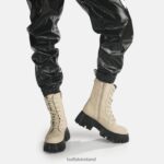 Cream Buffalo Selen Ankle Boot Flat vegan |Boots F06ZHH521 - Image 2