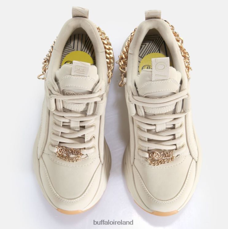 Cream/Gold Buffalo Binary Chain 3.0 trainer trainers low vegan |Sneakers F06ZHH419 - Image 3